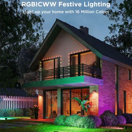 Govee - Set de 4 reflectores LED RGBICWW regulables LED/24W/230V IP66 acabado mate Wi‑Fi