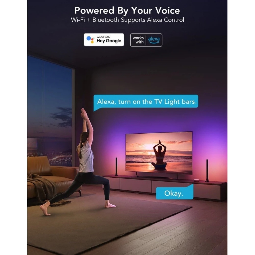 Govee - Panel LED RGBIC SMART 38cm para TV 43-75 - 2 unidades Wi-Fi