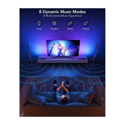 Govee - Panel LED RGBIC SMART 38cm para TV 43-75 - 2 unidades Wi-Fi