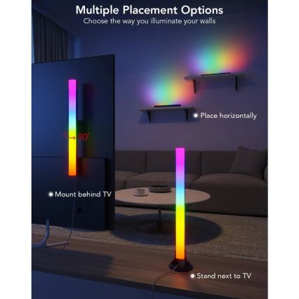 Govee - Panel LED RGBIC SMART 38cm para TV 43-75 - 2 unidades Wi-Fi