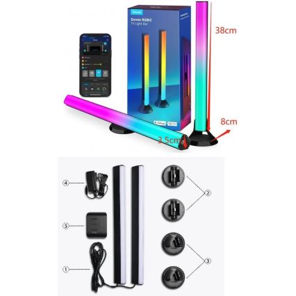 Govee - Panel LED RGBIC SMART 38cm para TV 43-75 - 2 unidades Wi-Fi