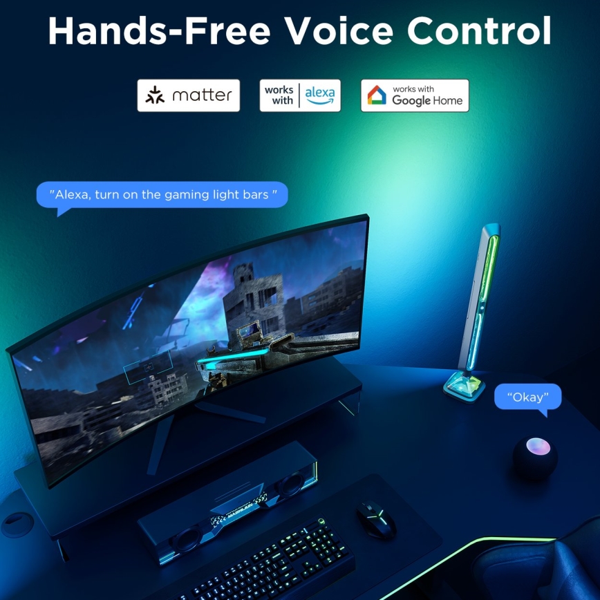 Govee - Paneles de iluminación Smart RGBIC Gaming Pro con Matter y Wi-Fi