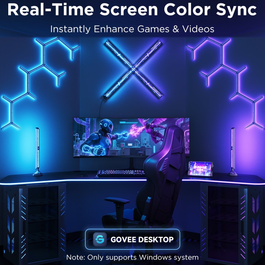 Govee - Paneles de iluminación Smart RGBIC Gaming Pro con Matter y Wi-Fi
