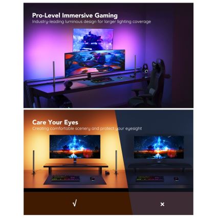 Govee - Paneles LED Gaming WiFi inteligentes + Controlador Smart Dual blanco Wi‑Fi