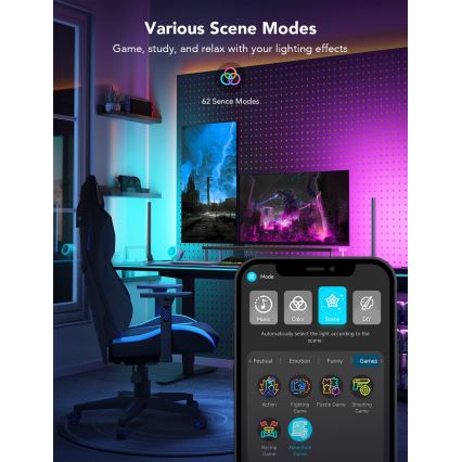 Govee - Paneles LED Gaming WiFi inteligentes + Controlador Smart Dual blanco Wi‑Fi