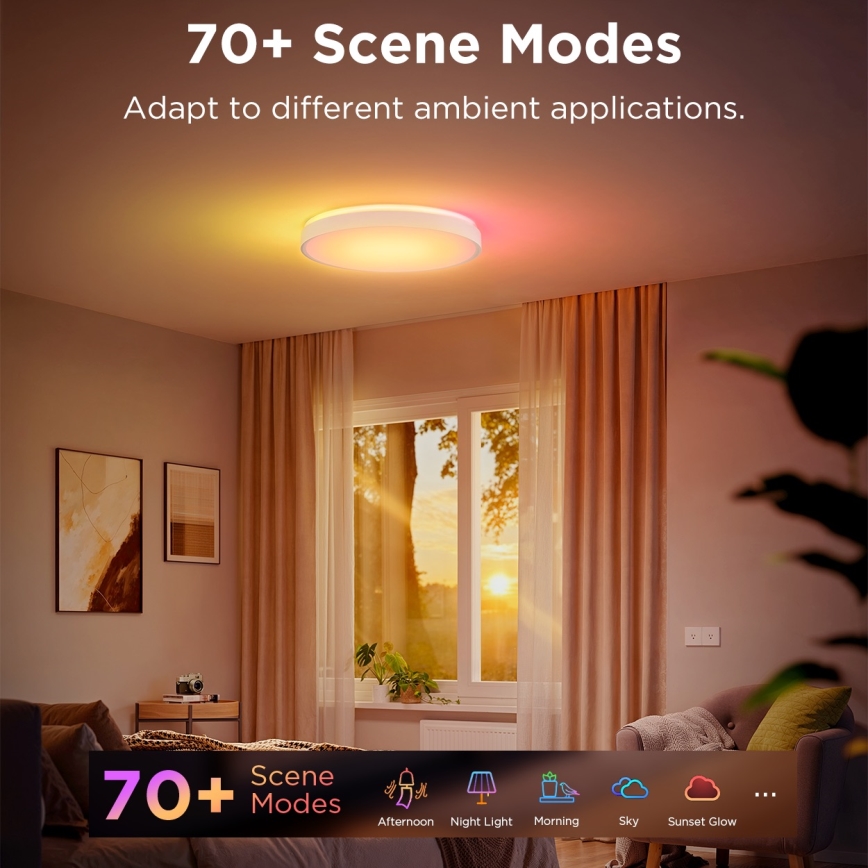 Govee - Plafón LED RGBIC regulable LED/49W/230V 2700-6500K Wi-Fi