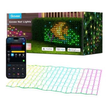 Govee - Red de luces LED RGBIC para exteriores 143x85cm Wi-Fi Matter IP65