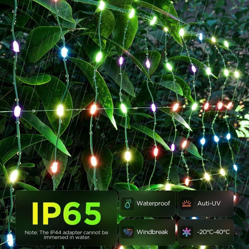 Govee - Red de luces LED RGBIC para exteriores 143x85cm Wi-Fi Matter IP65