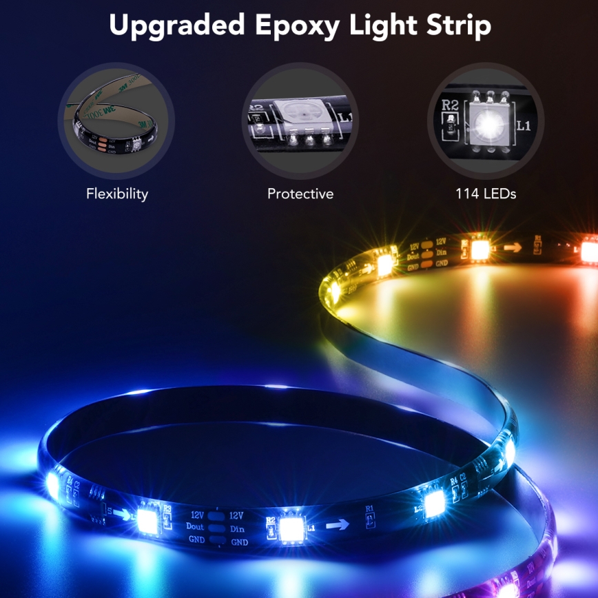 Govee - Retroiluminación LED SMART RGBIC para TV de 55-65 con Wi-Fi