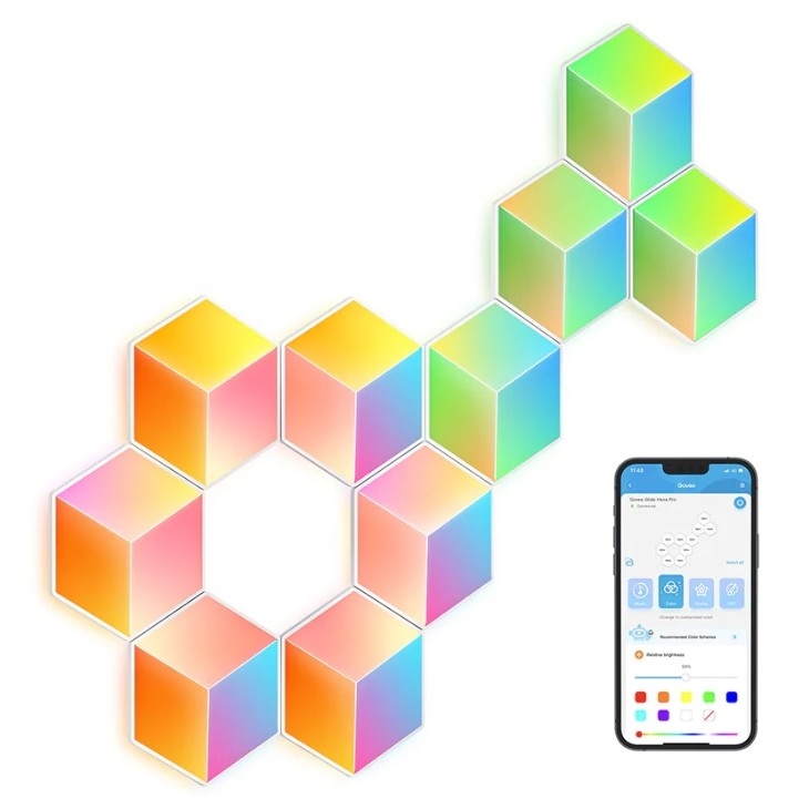 Govee - SET 10x Lámpara LED Glide Hexa Pro LED Inteligente RGBIC Wi-Fi