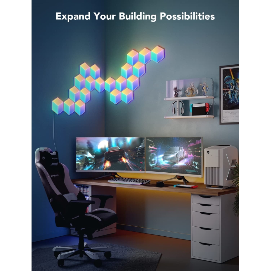 Govee - SET 10x Lámpara LED Glide Hexa Pro LED Inteligente RGBIC Wi-Fi
