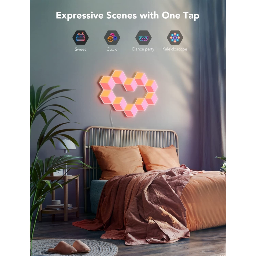 Govee - SET 10x Lámpara LED Glide Hexa Pro LED Inteligente RGBIC Wi-Fi