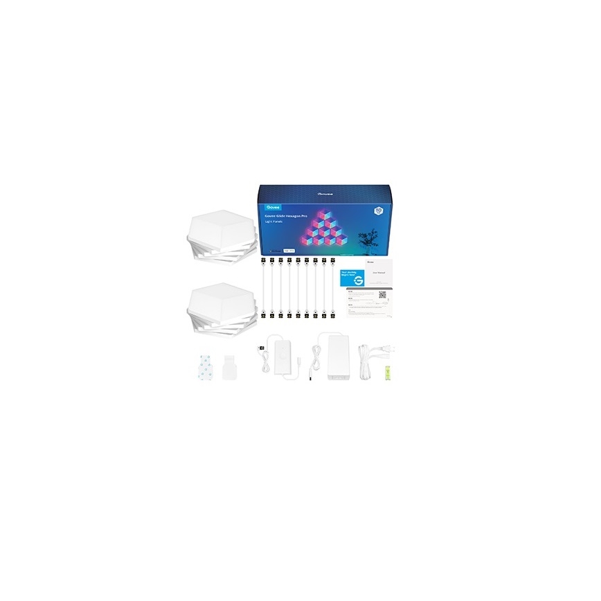 Govee - SET 10x Lámpara LED Glide Hexa Pro LED Inteligente RGBIC Wi-Fi