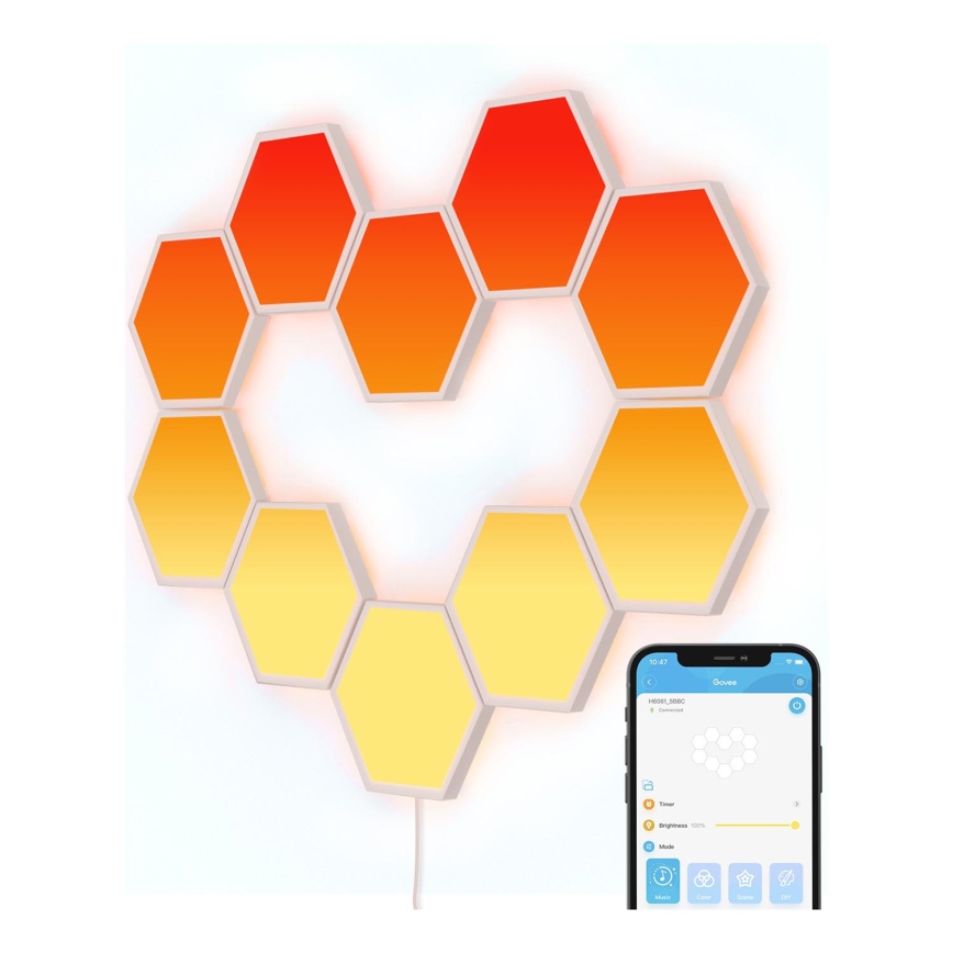 Govee - SET 10x LED RGB Panel regulable LED/36W/230V Wi-Fi
