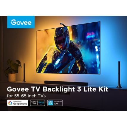 Govee - SET 2x Iluminación trasera TV 55-65" Iluminación LED SMART RGBICW Wi-Fi