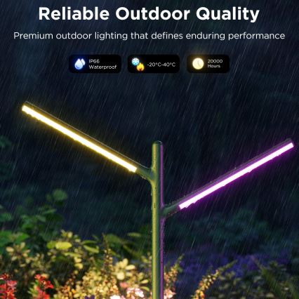 Govee - SET 2x LED RGBICWW Lámpara exterior regulable LED/18W/230V IP66 2700-6500K Wi-Fi