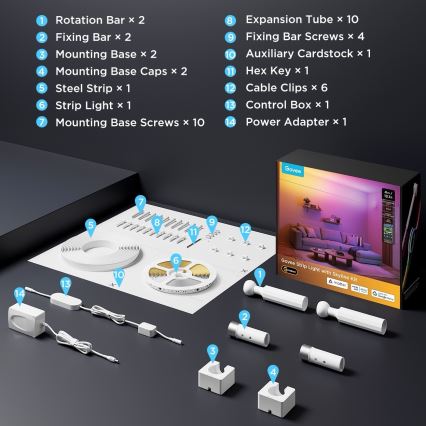 Govee - Tira LED colgante RGBICWW LED/36W/24V 4m Skyline Matter Wi-Fi