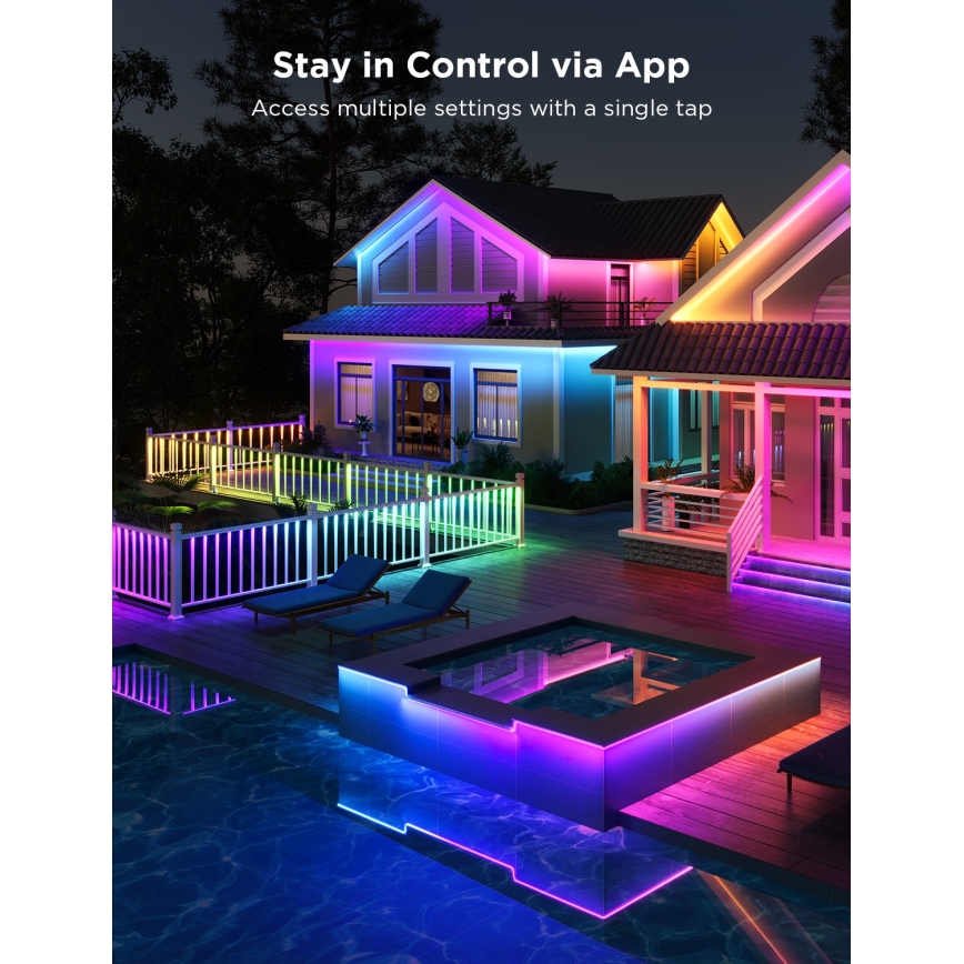 Govee - Tira LED exterior PRO SMART RGBICWW 10m Wi-Fi IP65