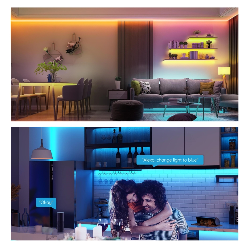 Govee - Tira LED RGB regulable inteligente LED/36W/24V 10m Wi-Fi