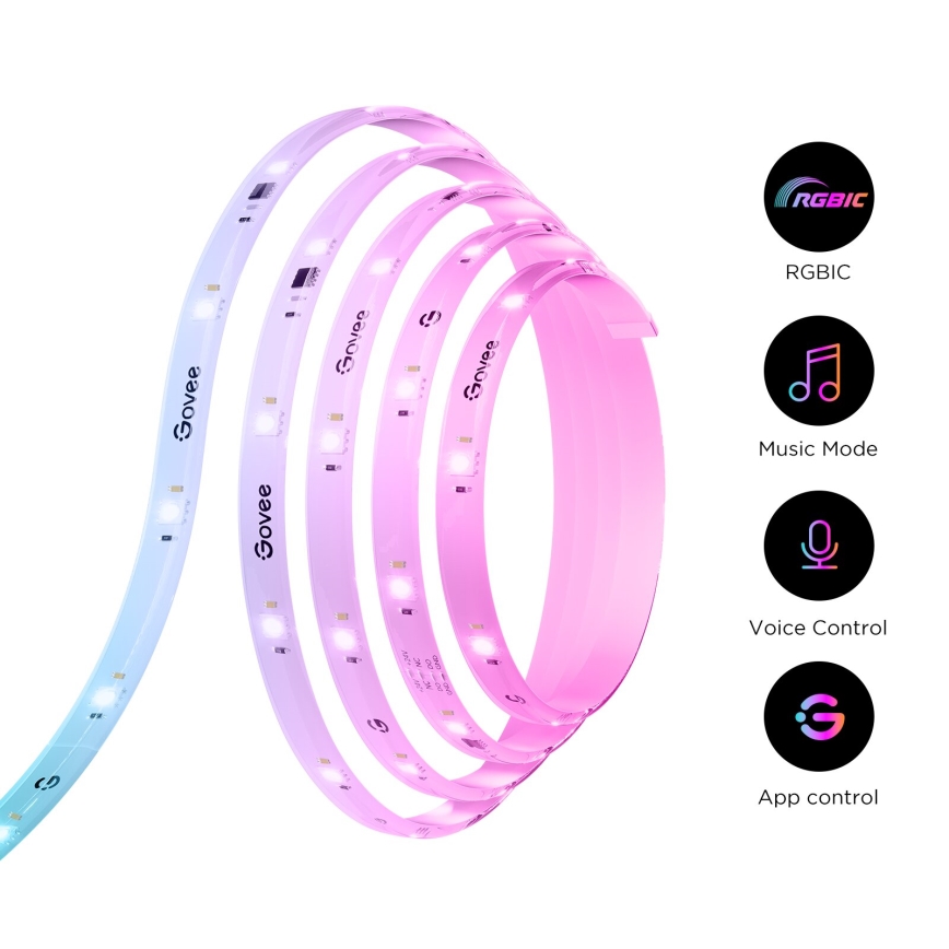 Govee - Tira LED SMART PRO RGBICW Wi-Fi 10m MATTER - extra duradera
