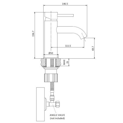 Grifo de lavabo DRAGOR 15,6 cm latón pulido