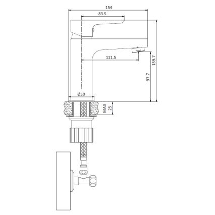 Grifo de lavabo NAESBY 15,9 cm negro mate