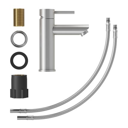 Grifo de lavabo RINGSTED de 17,8 cm en acero inoxidable cepillado