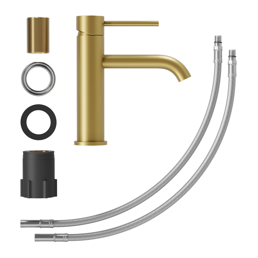 Grifo de lavabo SOVANG 18,3 cm, acabado en latón cepillado