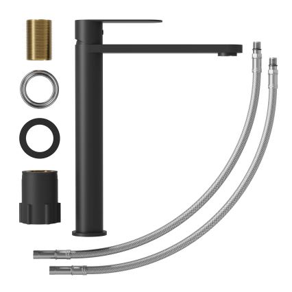 Grifo de lavabo TARNBY 27,3 cm negro mate