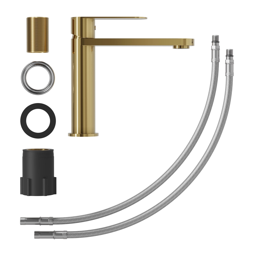 Grifo de lavabo TARNBY de 17,3 cm, acabado en latón pulido