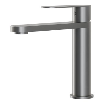 Grifo para lavabo TARNBY 17,3 cm, gris con acabado en polvo