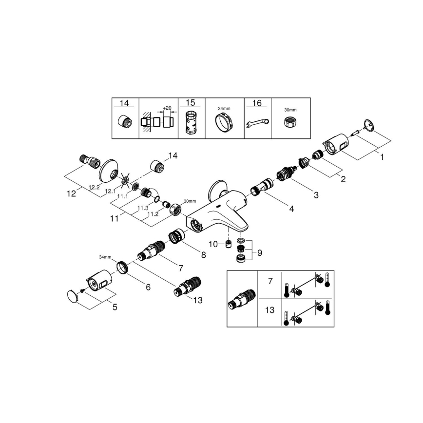 GROHE 1022162432 - Grifo termostático para bañera PRECISION TREND DN 15 negro