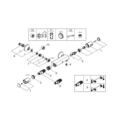 GROHE 1022172432 - Mezclador termostático de ducha PRECISION TREND negro