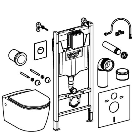 GROHE 103843SH00 - Juego 5 en 1 SOLIDO COMPACT 1,13 m cerámica/blanco