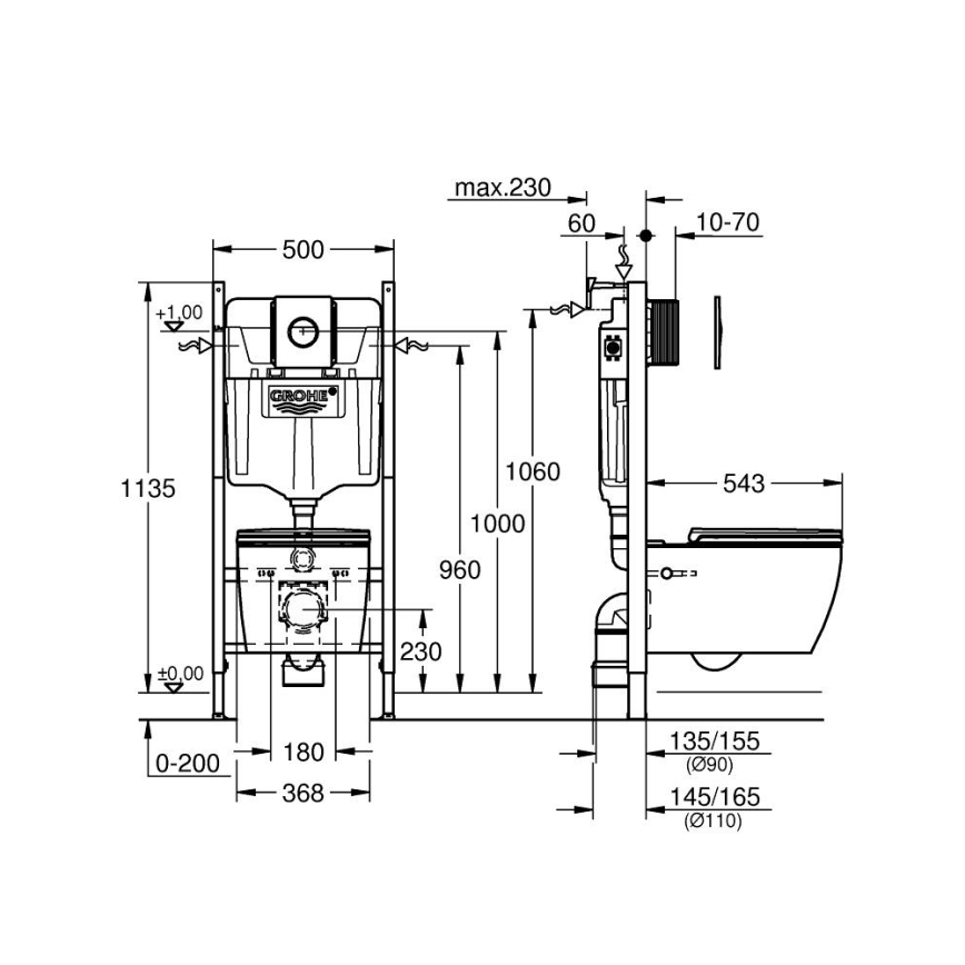 GROHE 103843SH00 - Juego 5 en 1 SOLIDO COMPACT 1,13 m cerámica/blanco