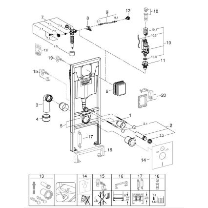 GROHE 103846SH00 - Juego 5 en 1 SOLIDO 1,13 m cerámica/blanco