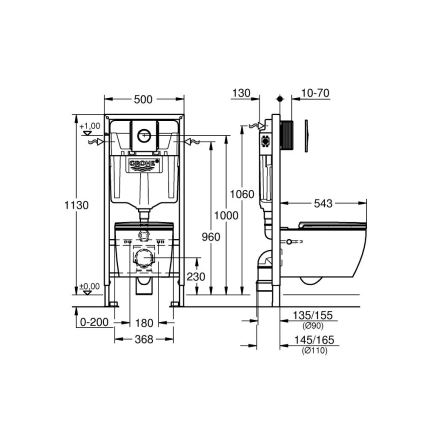 GROHE 103846SH00 - Juego 5 en 1 SOLIDO 1,13 m cerámica/blanco