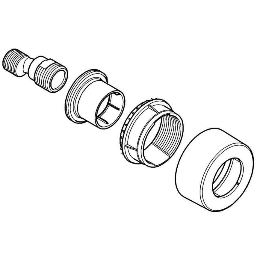 GROHE 12693000 - Conector en S 12” × 34” cromo brillante