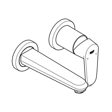 GROHE 19573002 - Grifo de lavabo para 2 orificios EURODISC COSMOPOLITAN 11x17 cm, acabado cromado