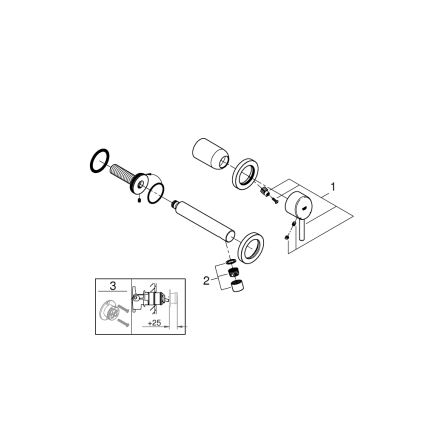 GROHE 19575001 - Grifo de lavabo de dos orificios CONCETTO 147 mm cromo brillante