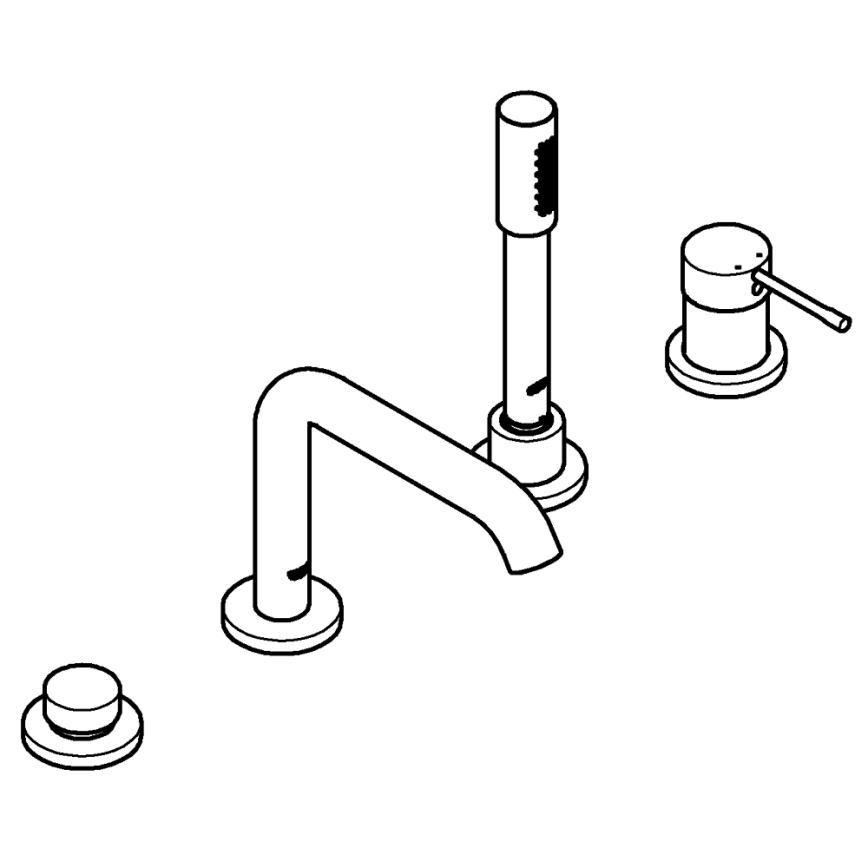 GROHE 19578DC1 - Conjunto para bañera de cuatro orificios ESSENCE en acero inoxidable
