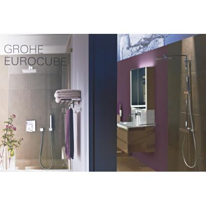 GROHE 19895000 - Grifo de lavabo de dos orificios EUROCUBE 171 mm cromo brillante