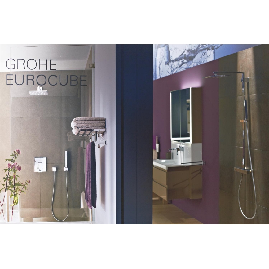 GROHE 19895000 - Grifo de lavabo de dos orificios EUROCUBE 171 mm cromo brillante