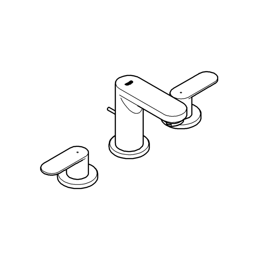 GROHE 20187000-Grifo de lavabo de 3 orificios EUROSMART COSMOPOLITAN DN 15 cromado