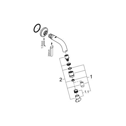 GROHE 20205000 - Válvula de pared UNIVERSAL 106 mm cromo brillante