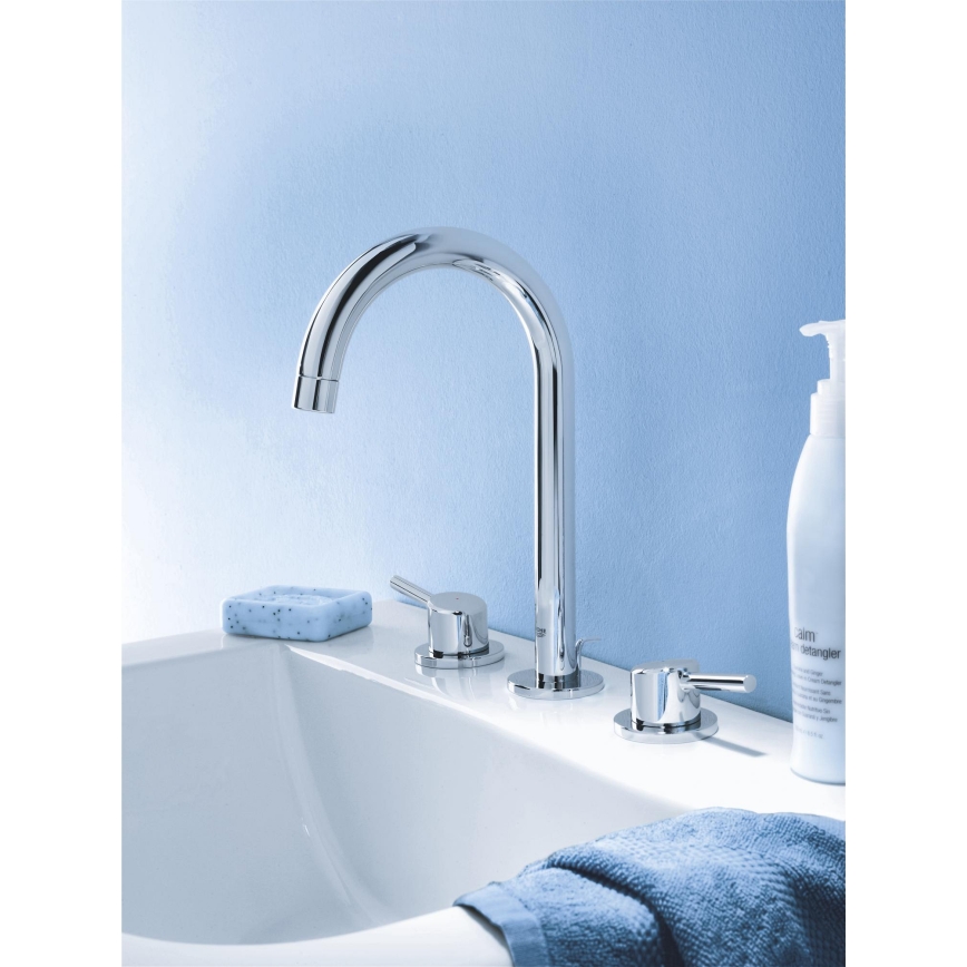 GROHE 20216001 - Grifo de lavabo de tres orificios CONCETTO DN 15, tamaño L, acabado cromado