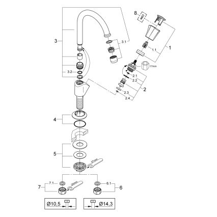 GROHE 20393001 - Grifo monomando para lavabo COSTA L DN 15 cromo brillante