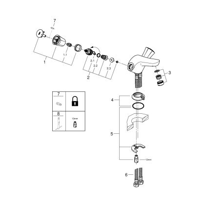 GROHE 21100001 - Grifo para lavabo COSTA L DN 15, cromo brillante