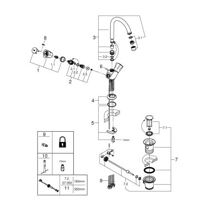 GROHE 21375001 - Grifo monomando para lavabo COSTA L, cromo brillante
