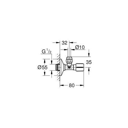 GROHE 22039000 - Válvula angular UNIVERSAL DN 15 cromo brillante